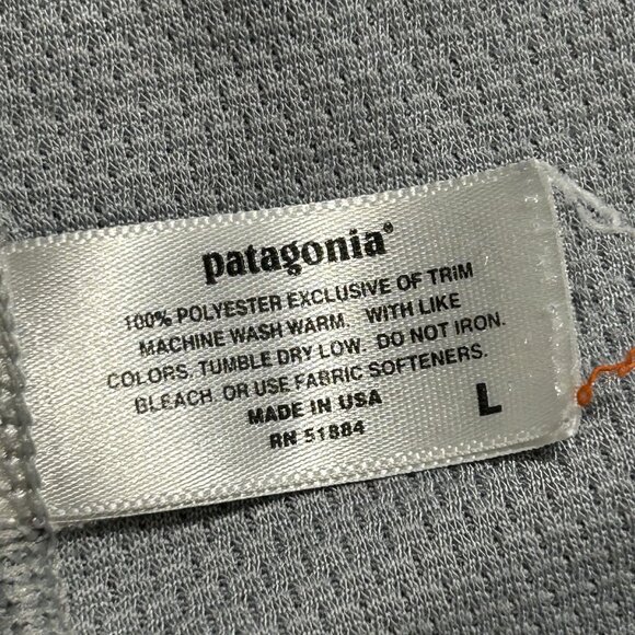 VTG Patagonia Large Capilene Half Zip Long Sleeve Pullover Gray Shirt USA Made - Picture 8 of 12